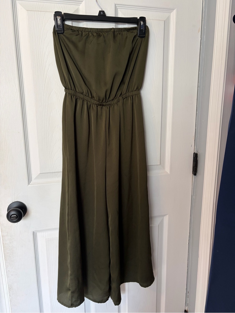 Urban Outfitters Olive Green Strapless Cropped  Jumpsuit XS